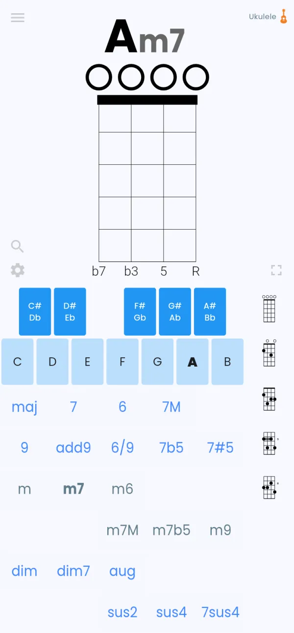 A minor seventh on ukulele